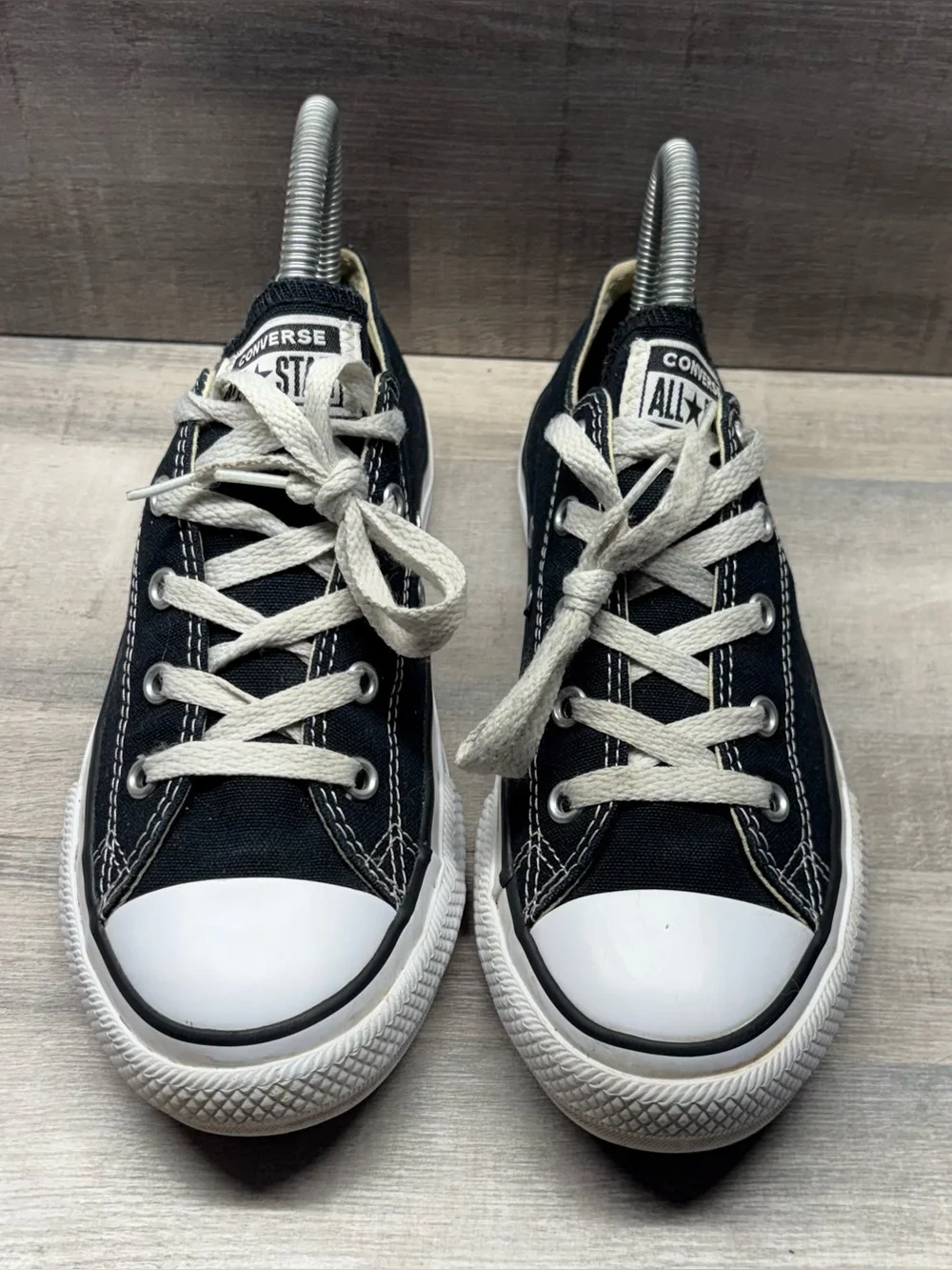Converse Chuck Taylor All Star Low Top Black Canvas Shoes Youth Size 3 3J235